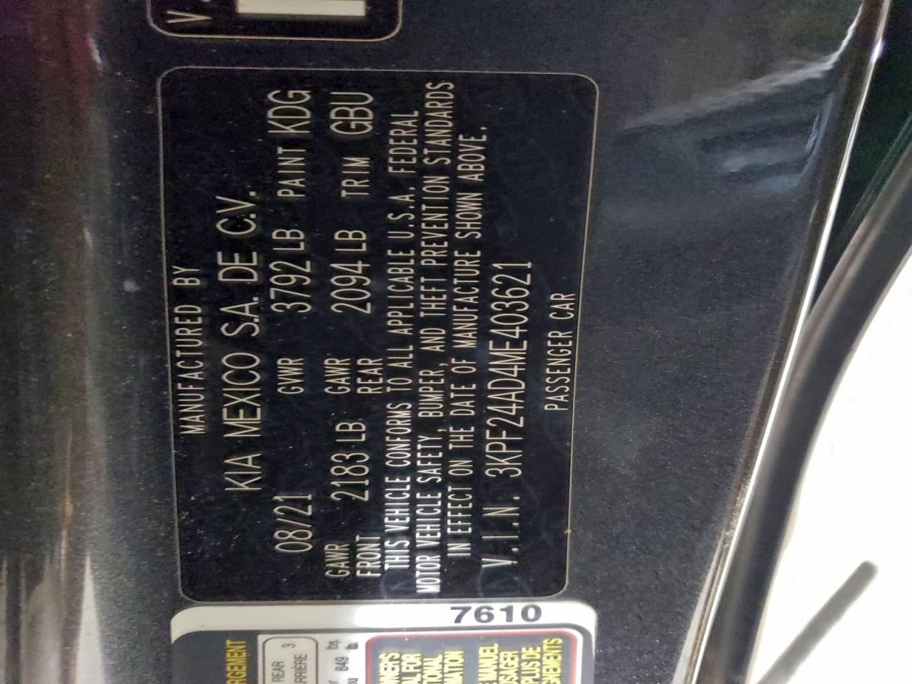 2021 KIA FORTE