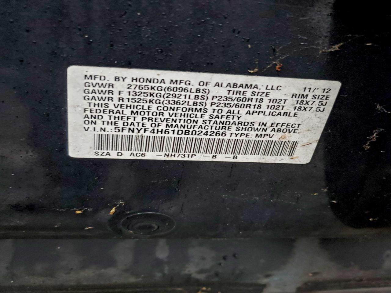 2013 HONDA PILOT