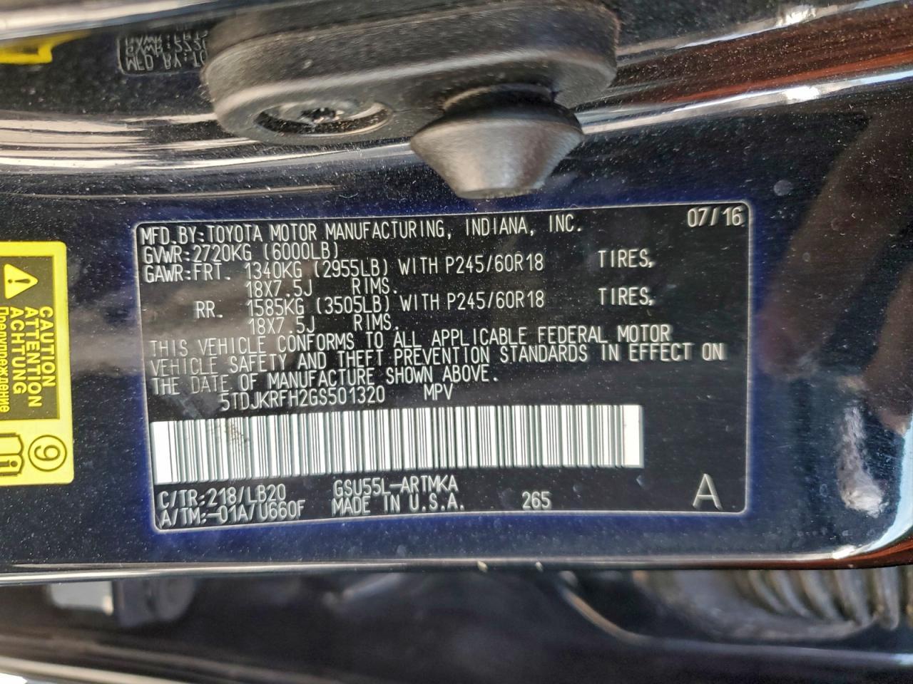 2016 TOYOTA HIGHLANDER