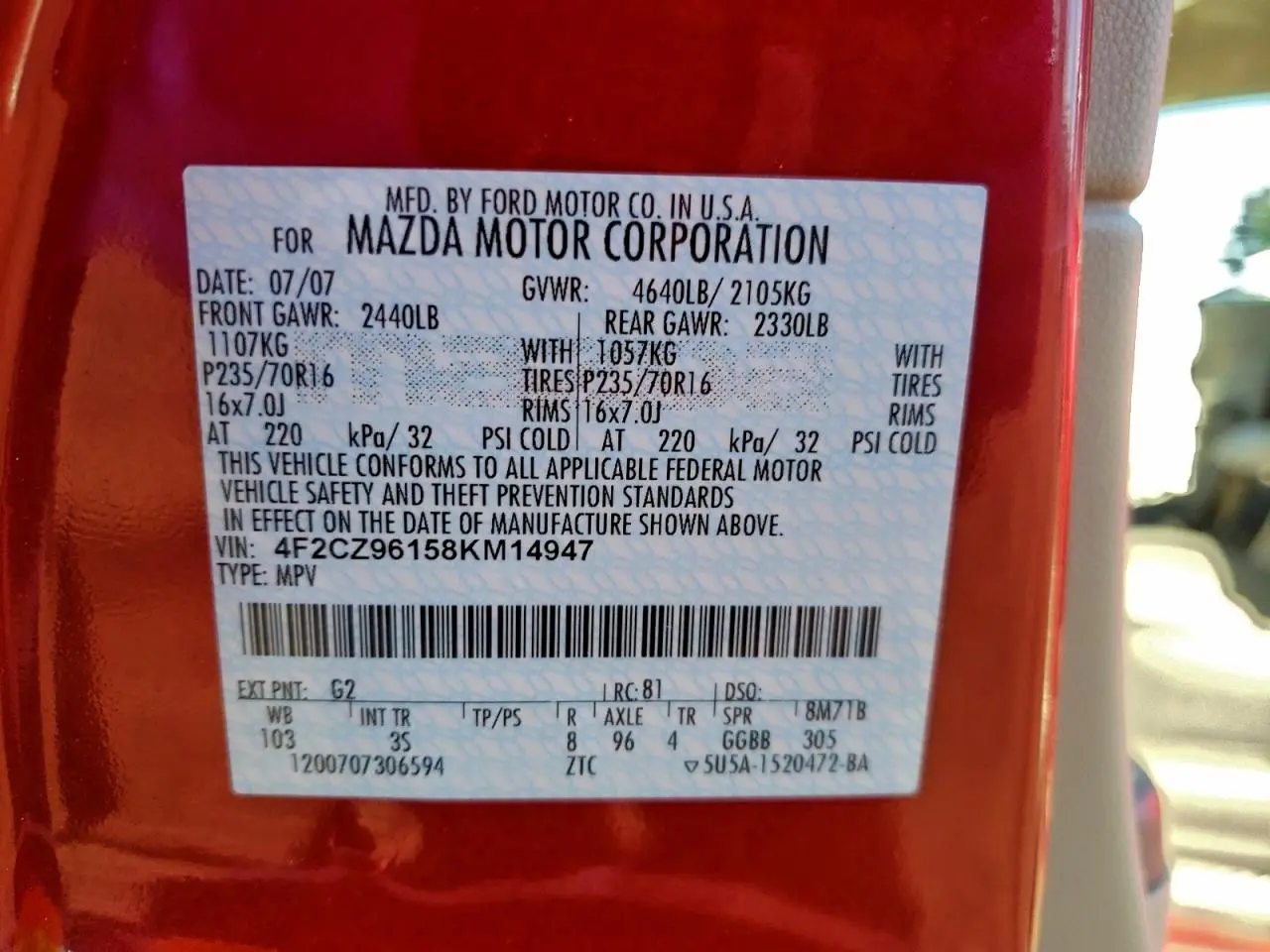 2008 MAZDA Tribute