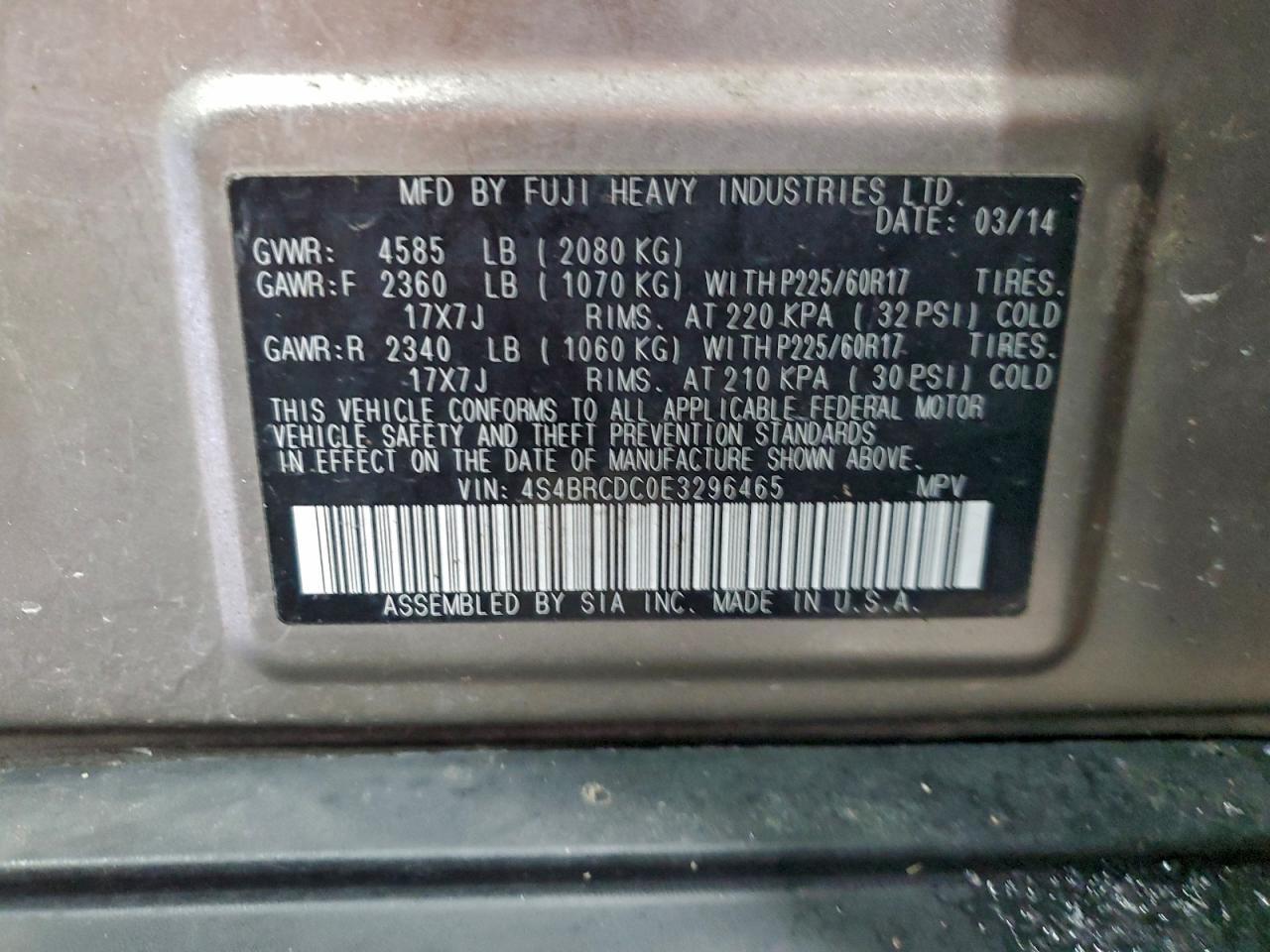 2014 SUBARU Outback