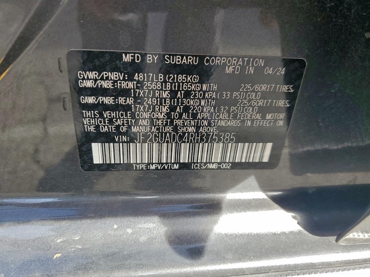 2024 SUBARU Crosstrek
