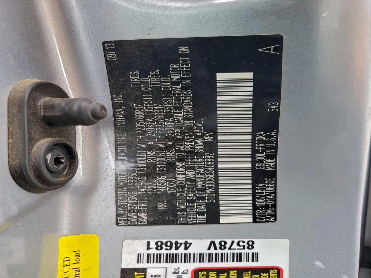 2014 TOYOTA SIENNA