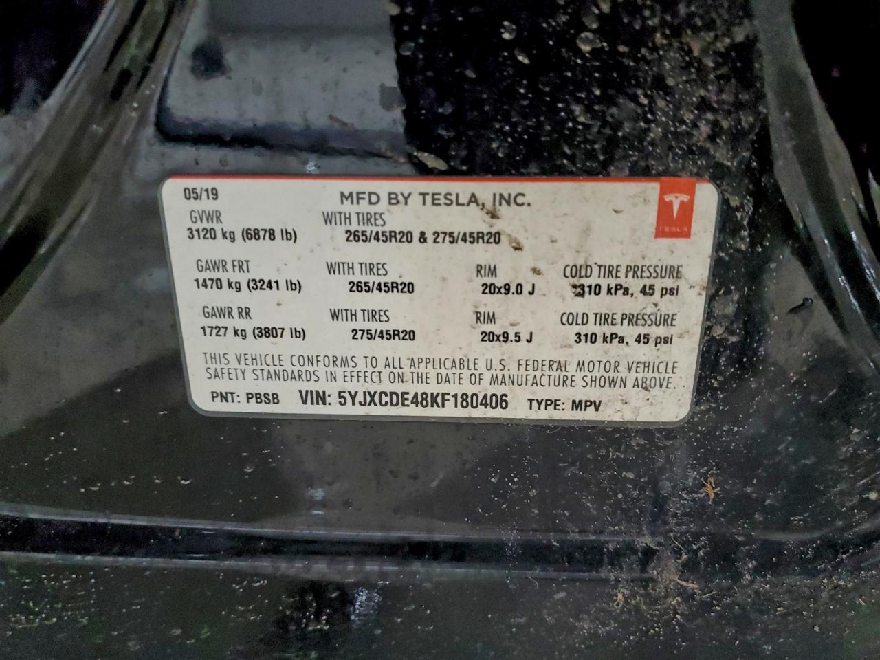 2019 TESLA MODEL X
