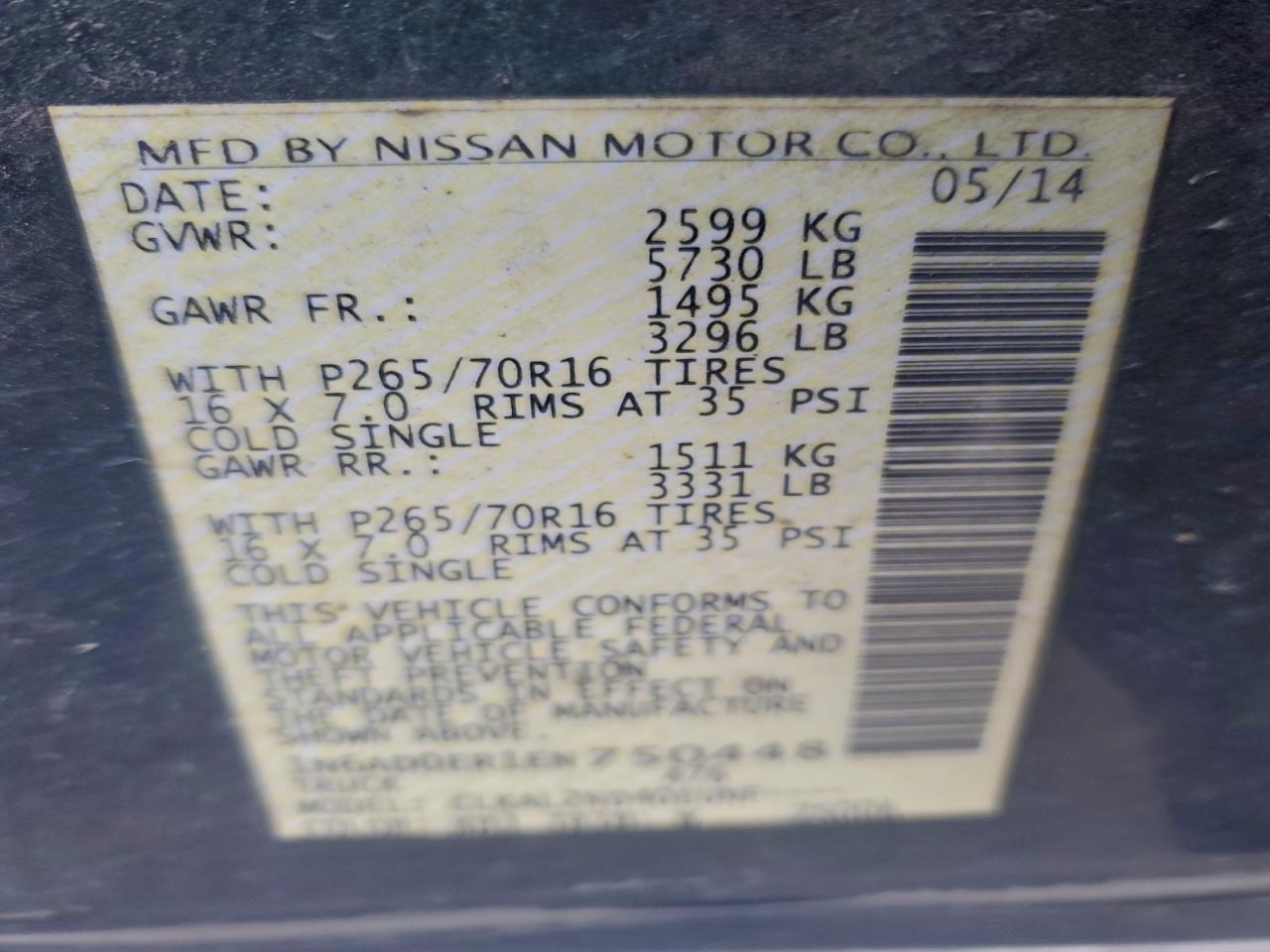 2014 NISSAN Frontier