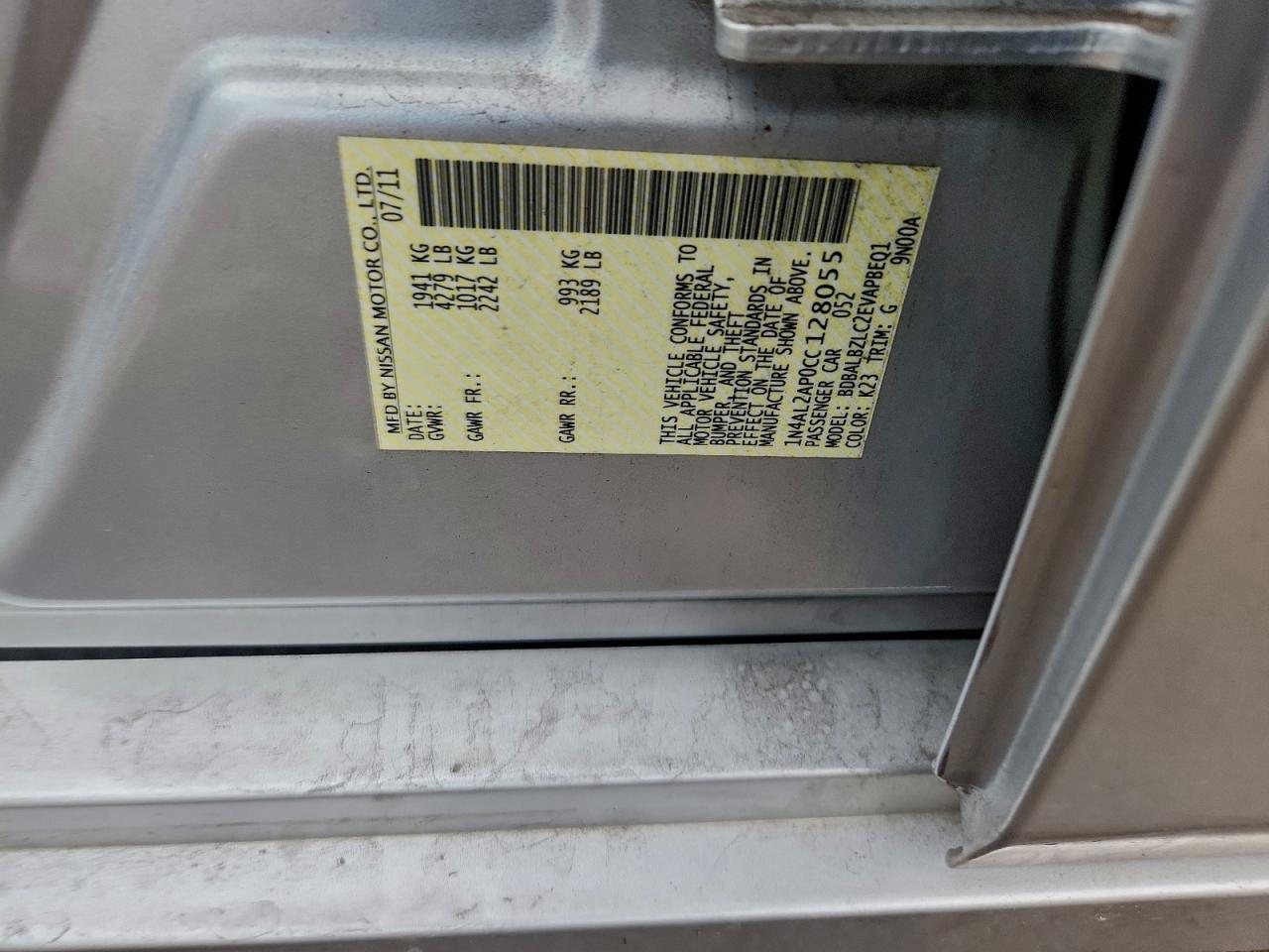 2012 NISSAN ALTIMA