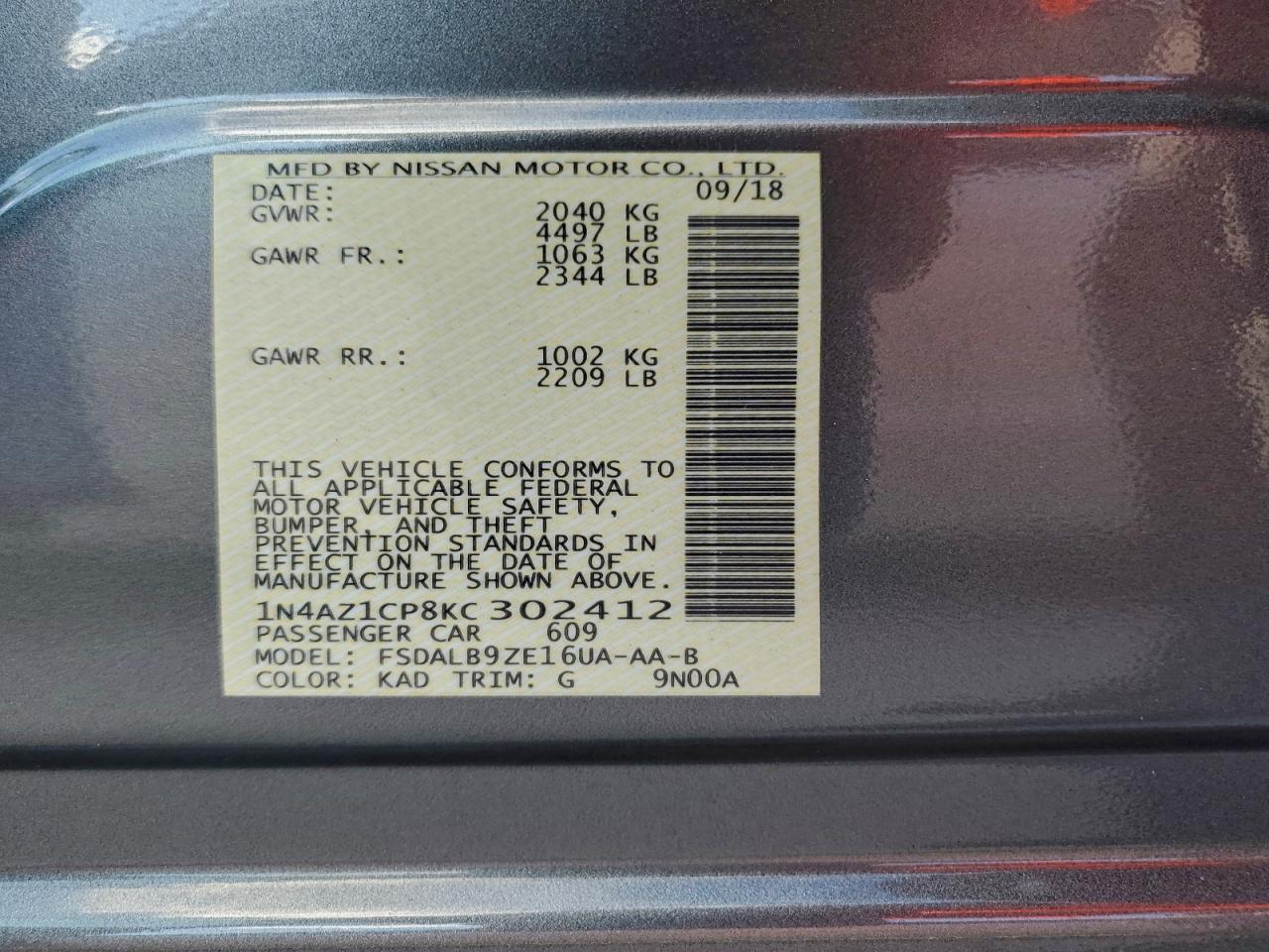 2019 NISSAN LEAF