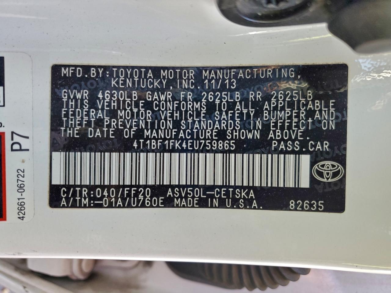2014 TOYOTA CAMRY