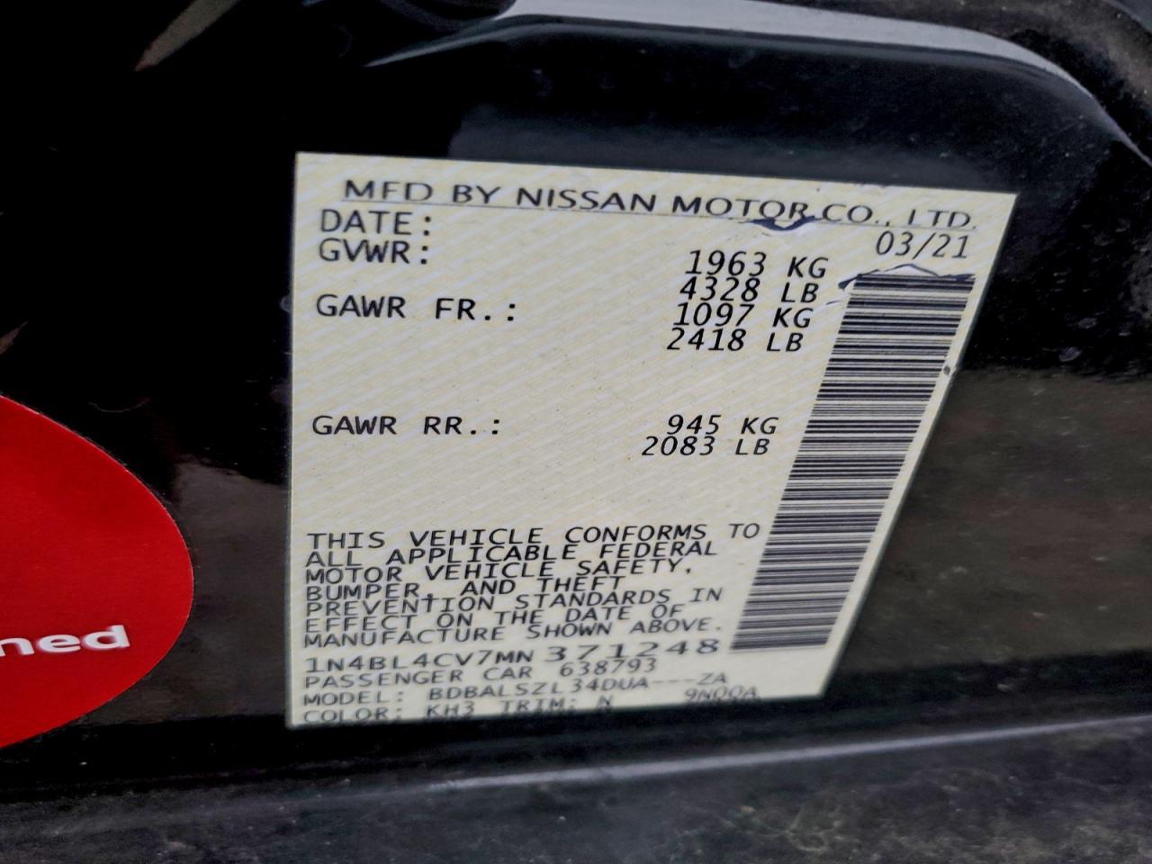 2021 NISSAN ALTIMA