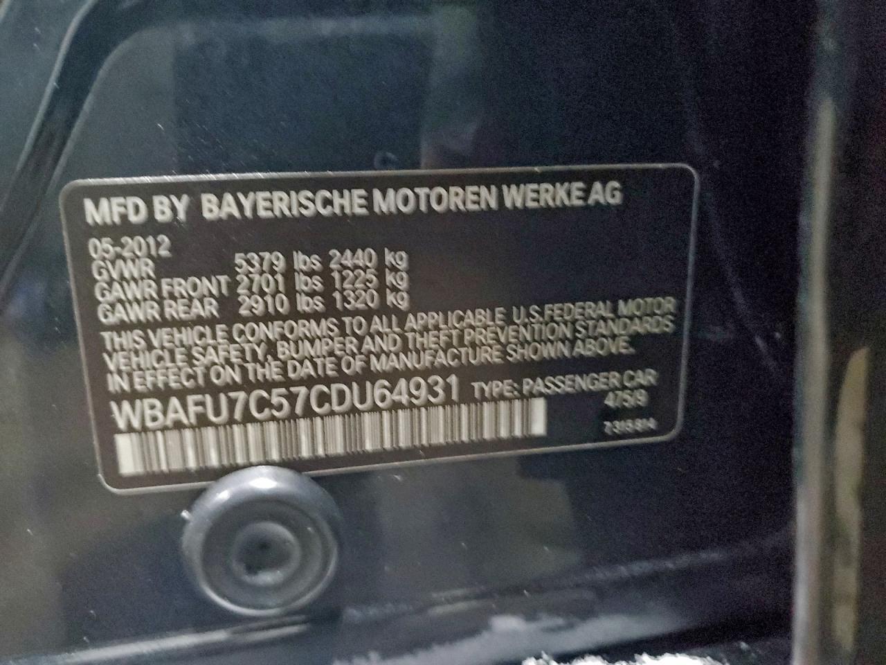 2012 BMW 5 series