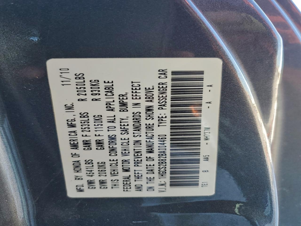 2011 HONDA ACCORD