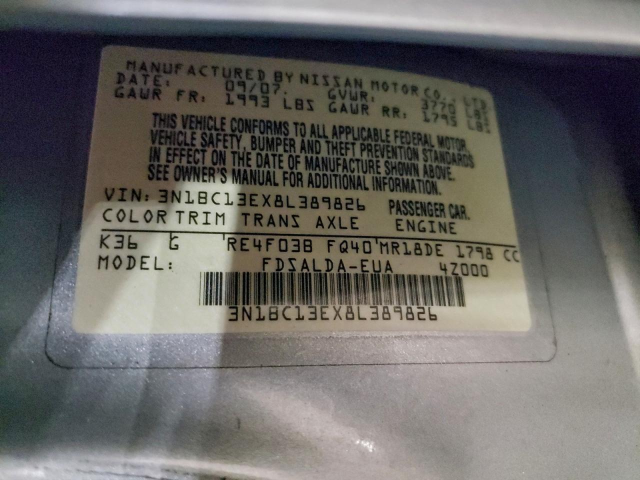 2008 NISSAN VERSA
