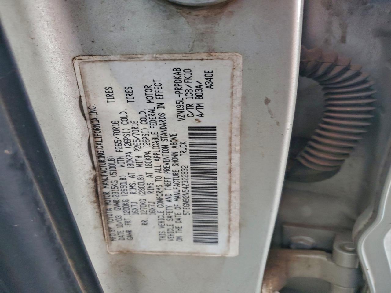 2004 TOYOTA TACOMA