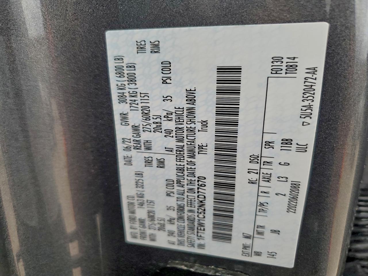 2022 FORD F-150