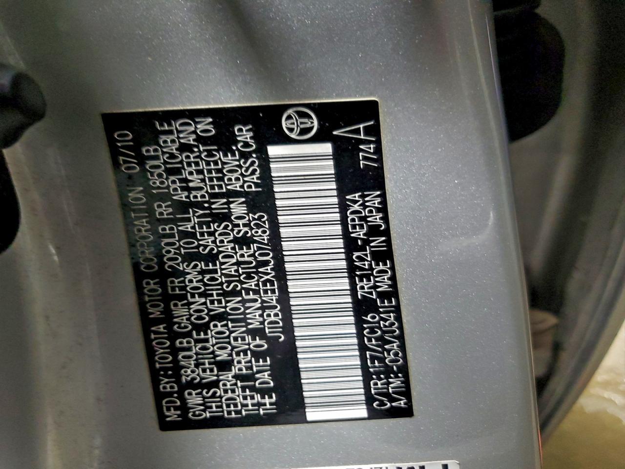 2010 TOYOTA COROLLA