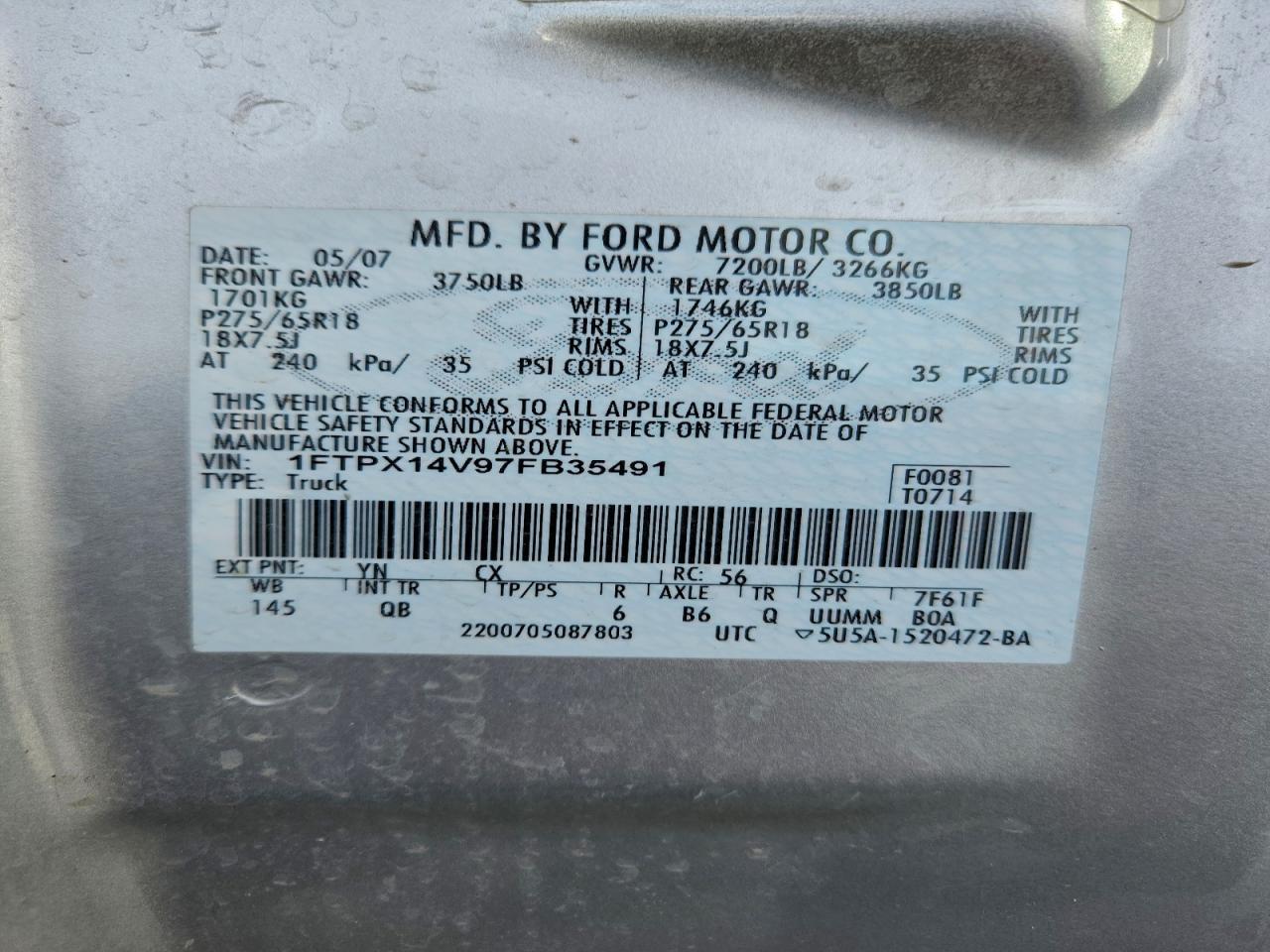 2007 FORD F-150