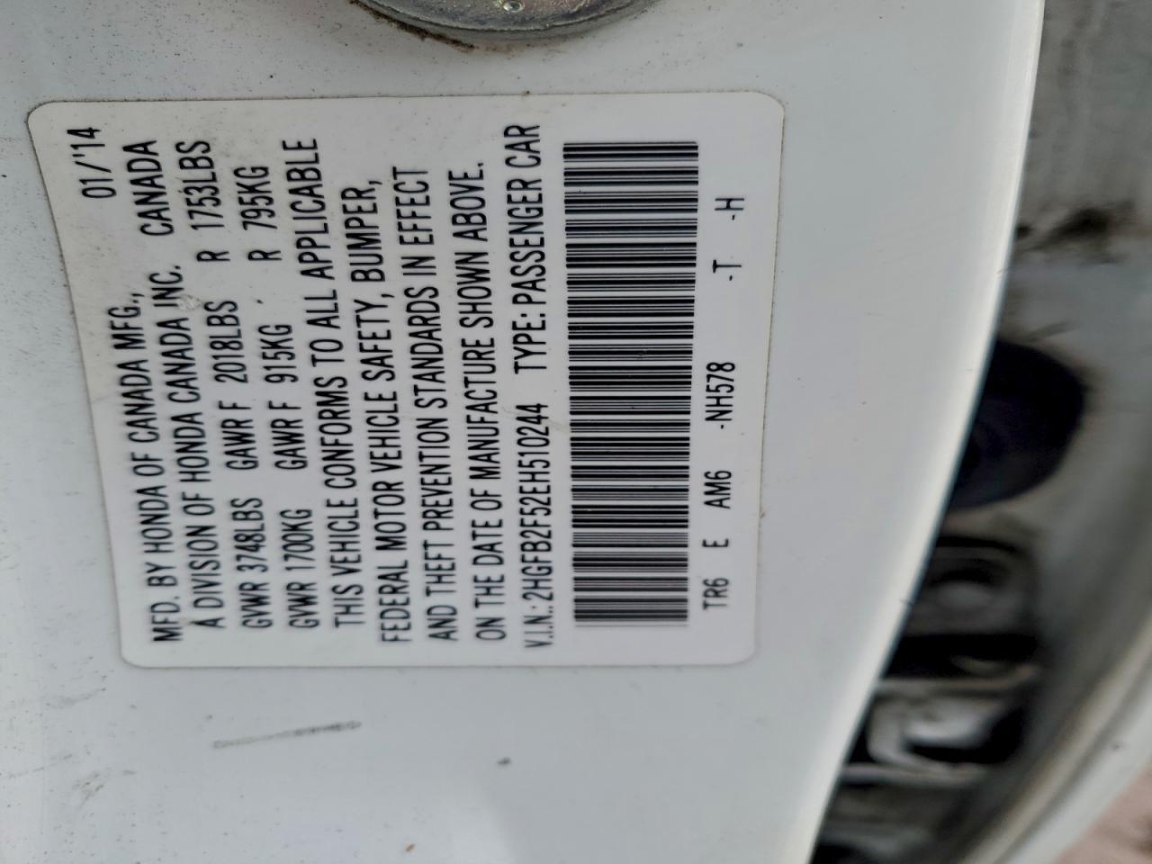 2014 HONDA CIVIC