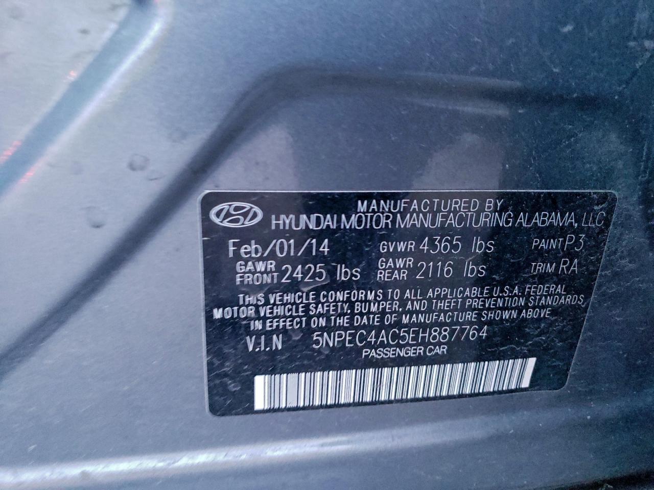 2014 HYUNDAI SONATA