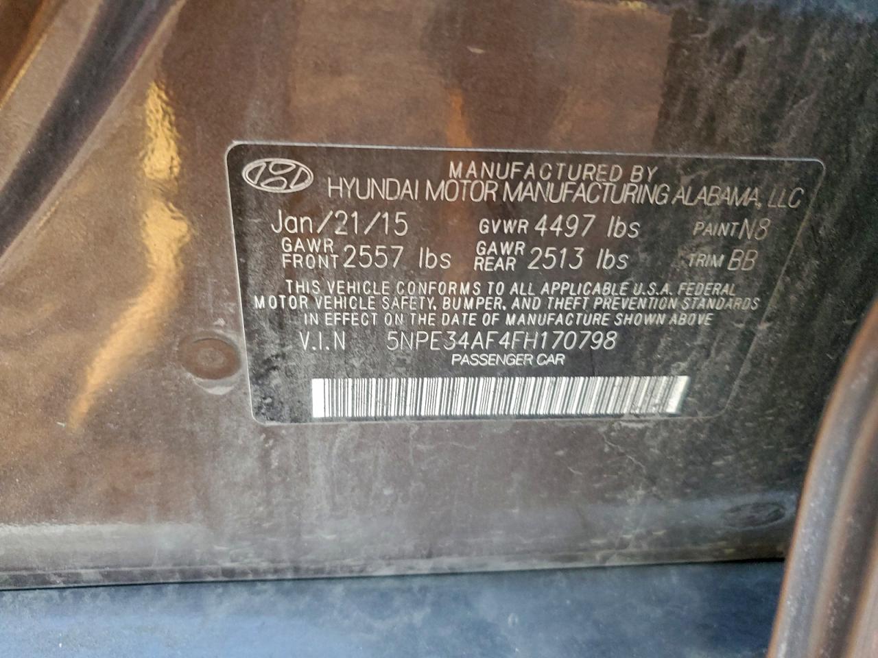 2015 HYUNDAI SONATA