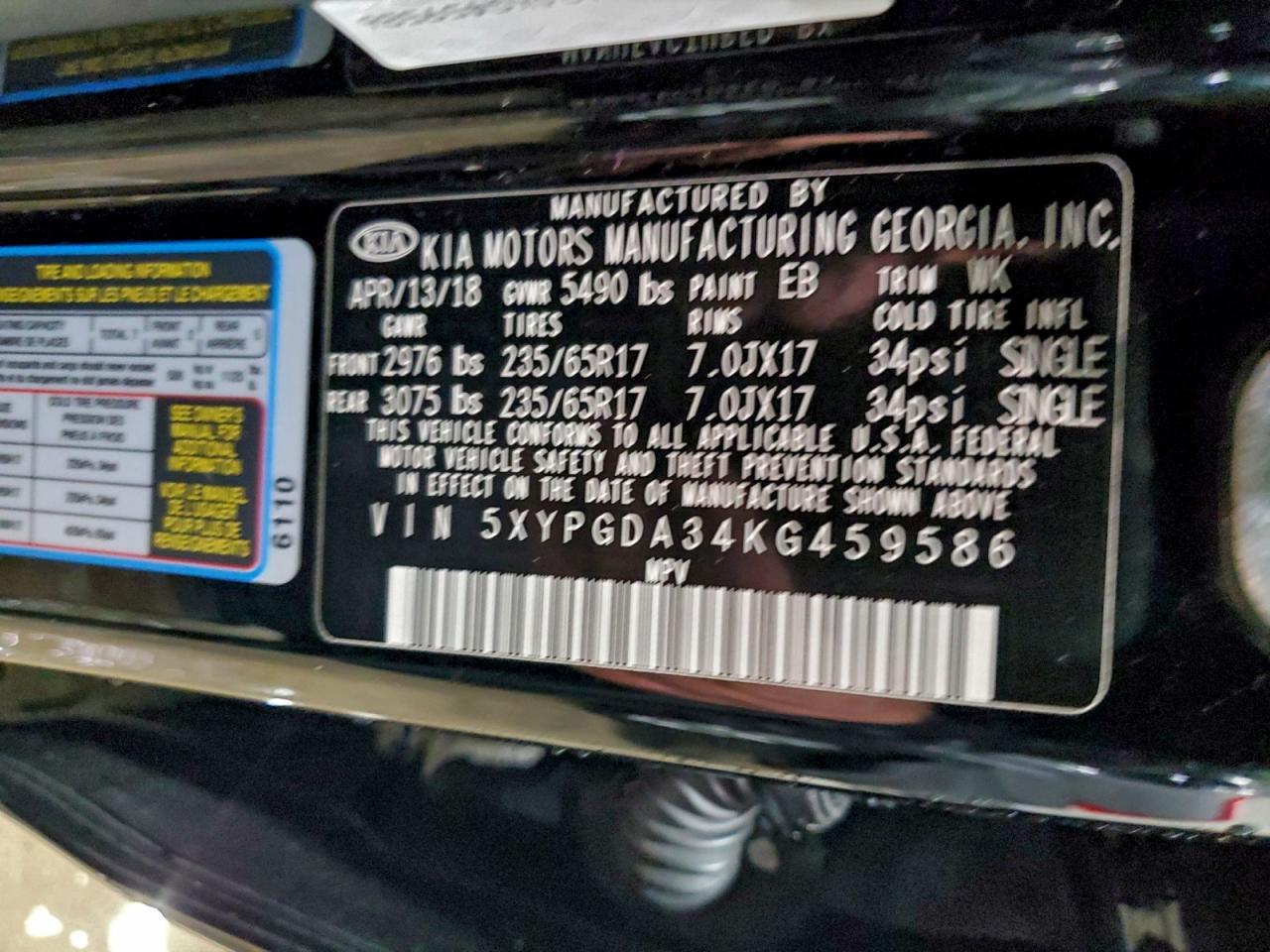 2019 KIA SORENTO