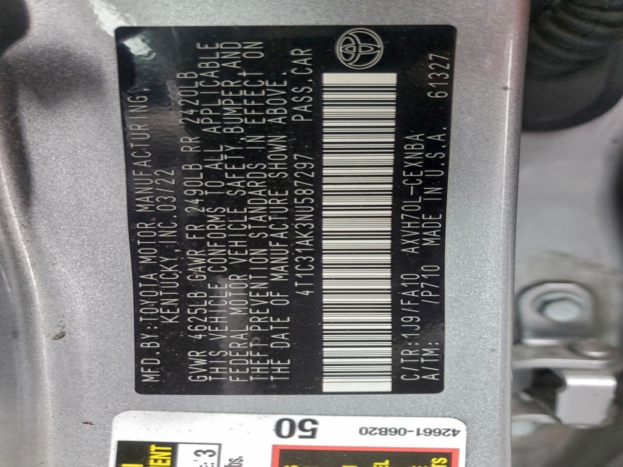 2022 TOYOTA CAMRY