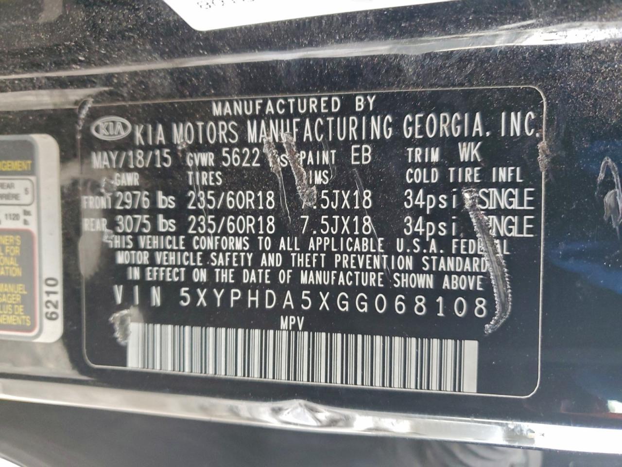 2016 KIA SORENTO