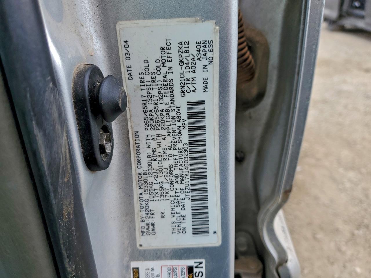 2004 TOYOTA 4Runner
