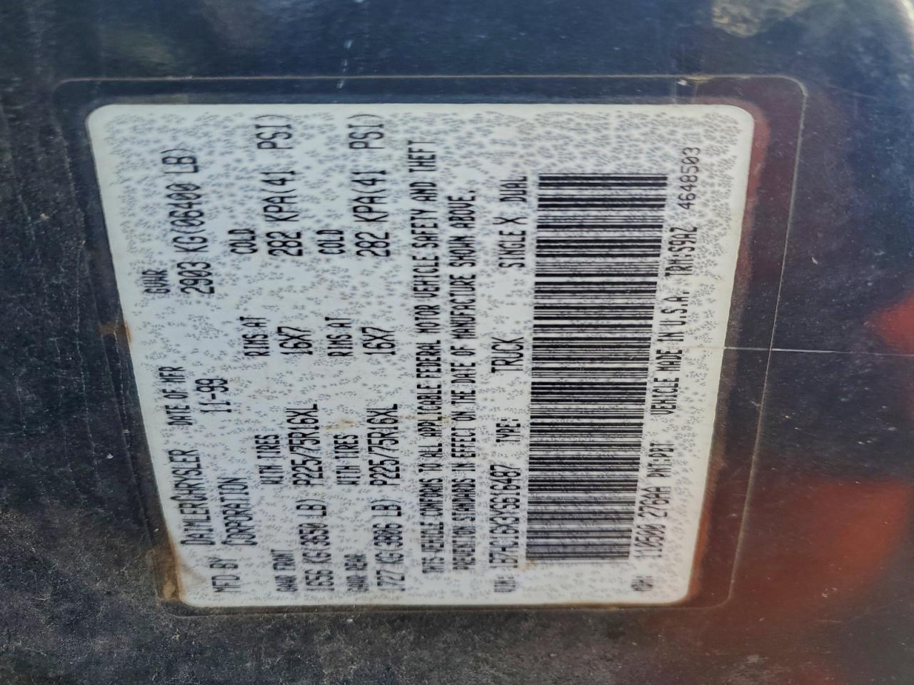 2000 DODGE RAM 1500