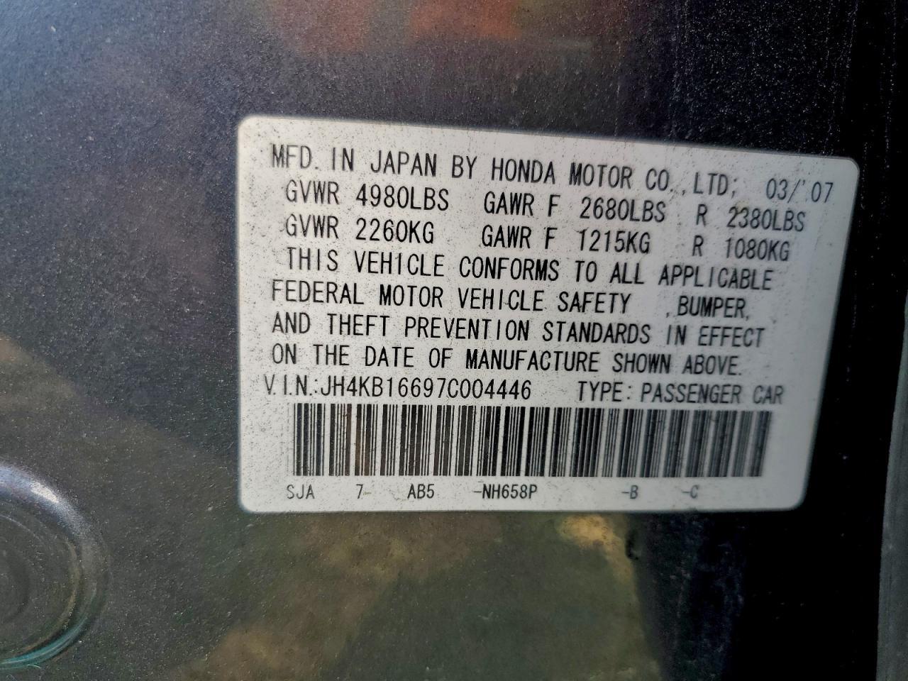2007 ACURA RL