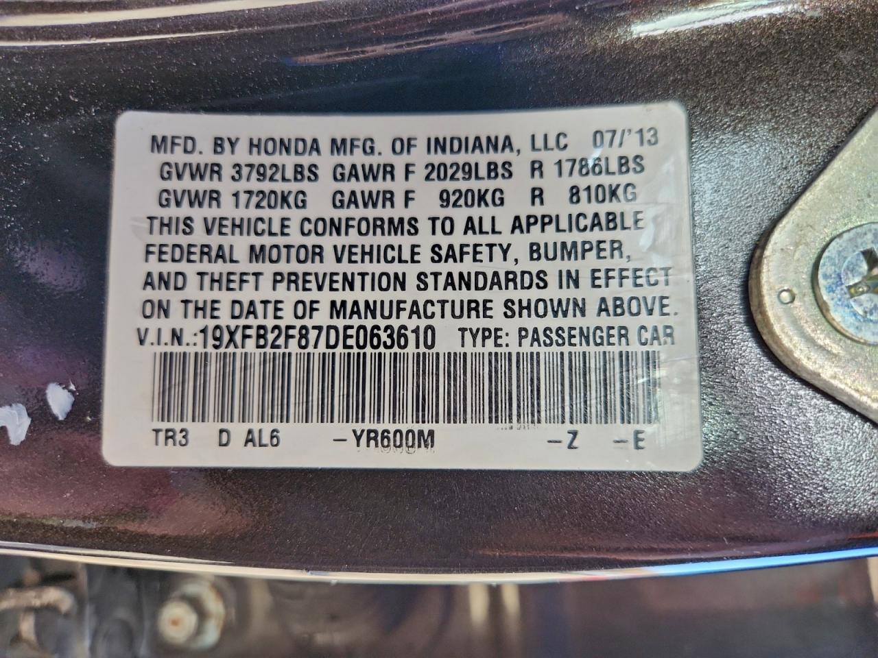 2013 HONDA CIVIC