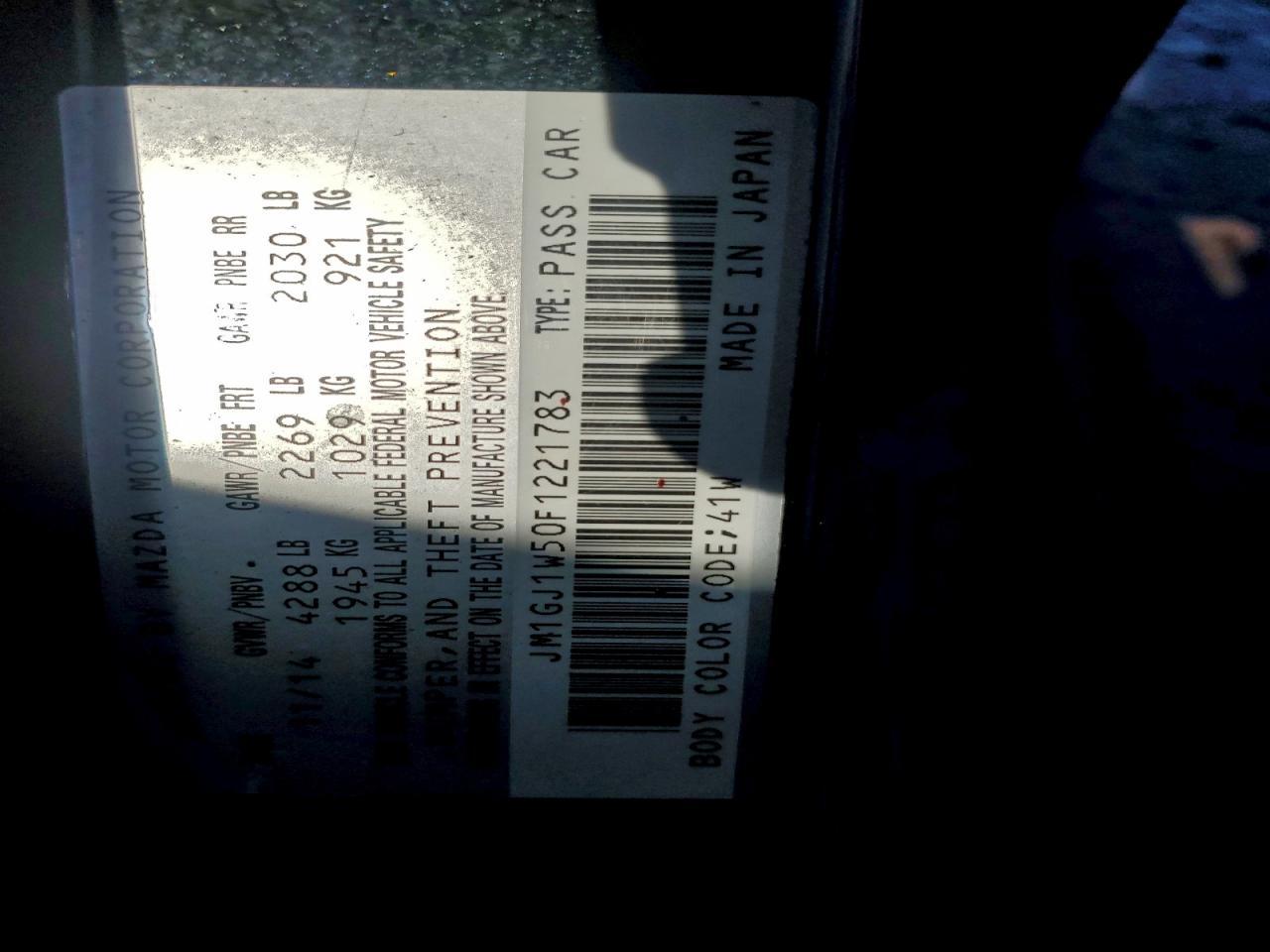 2015 MAZDA 6