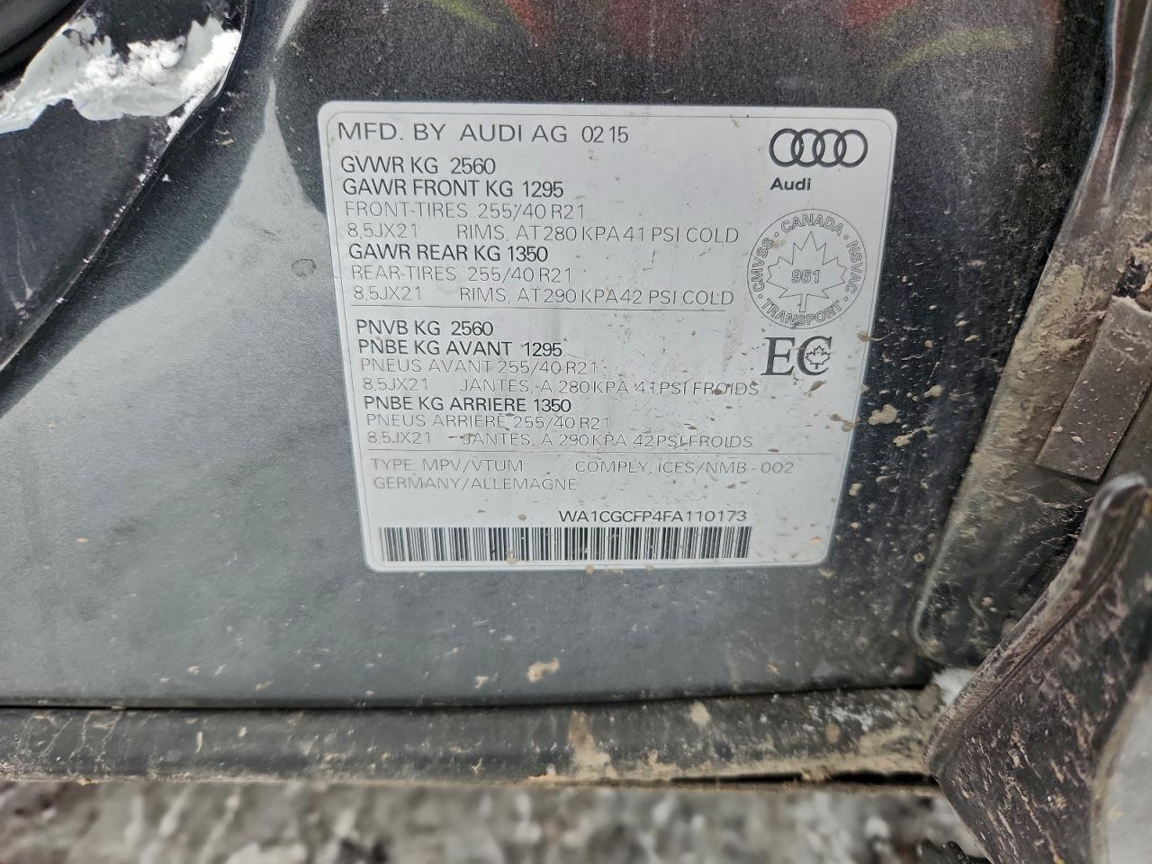 2015 AUDI SQ5