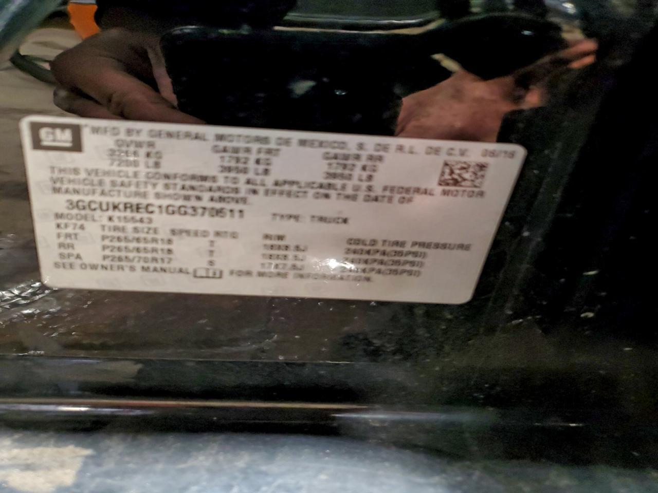 2016 CHEVROLET SILVERADO 1500