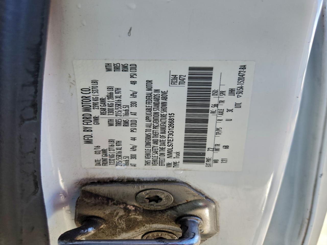 2016 FORD TRANSIT CONNECT