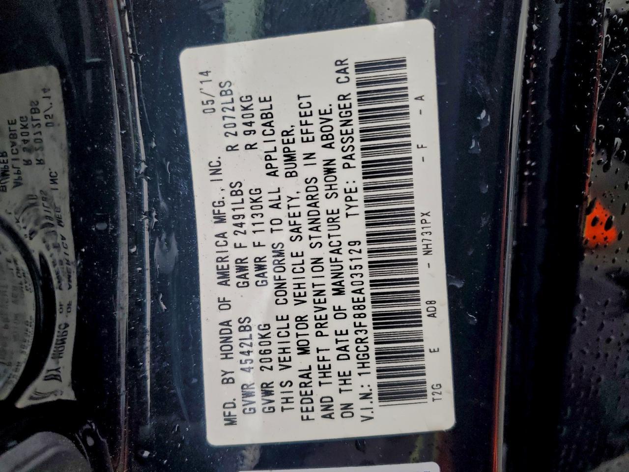 2014 HONDA ACCORD