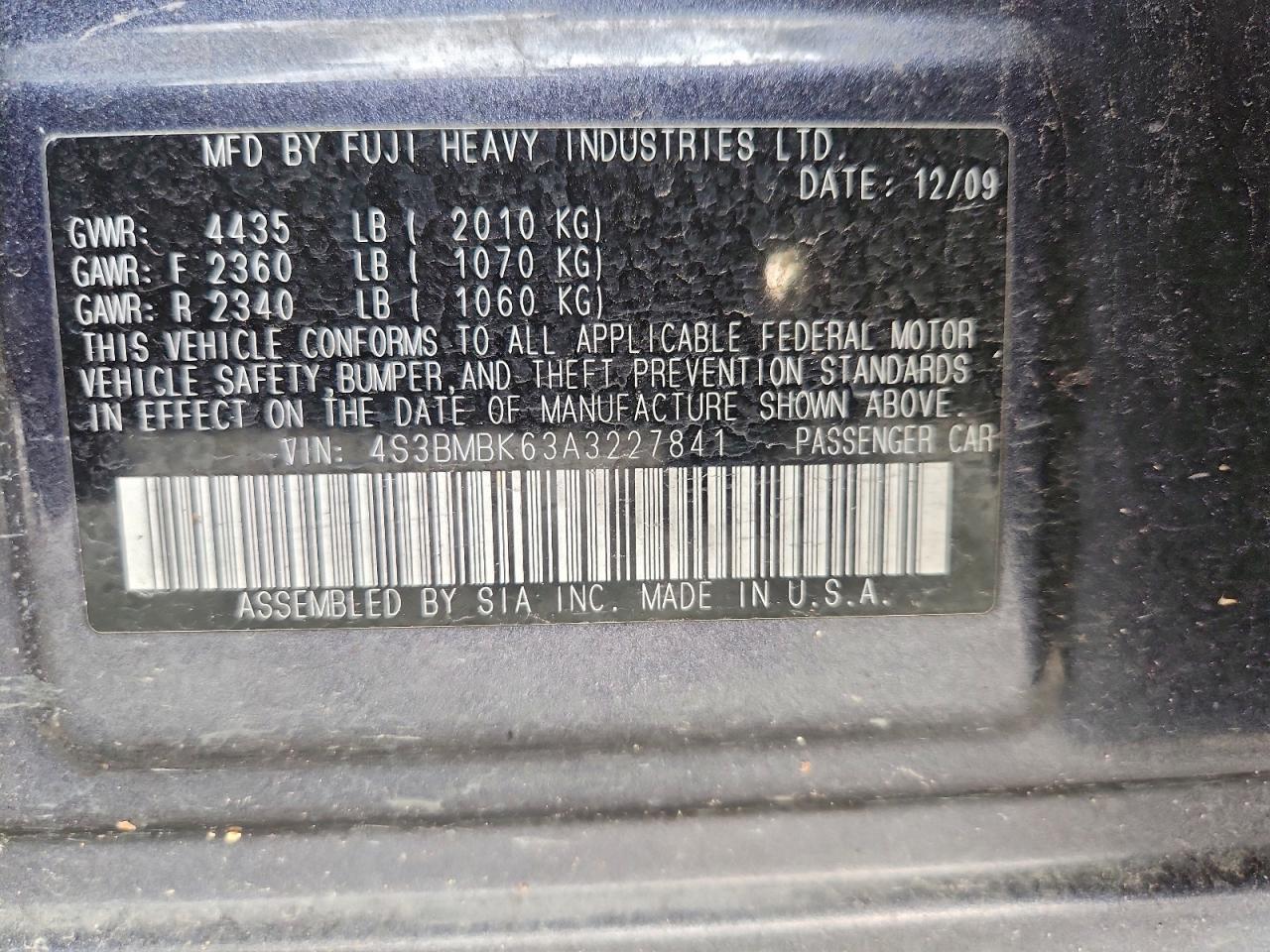 2010 SUBARU Legacy