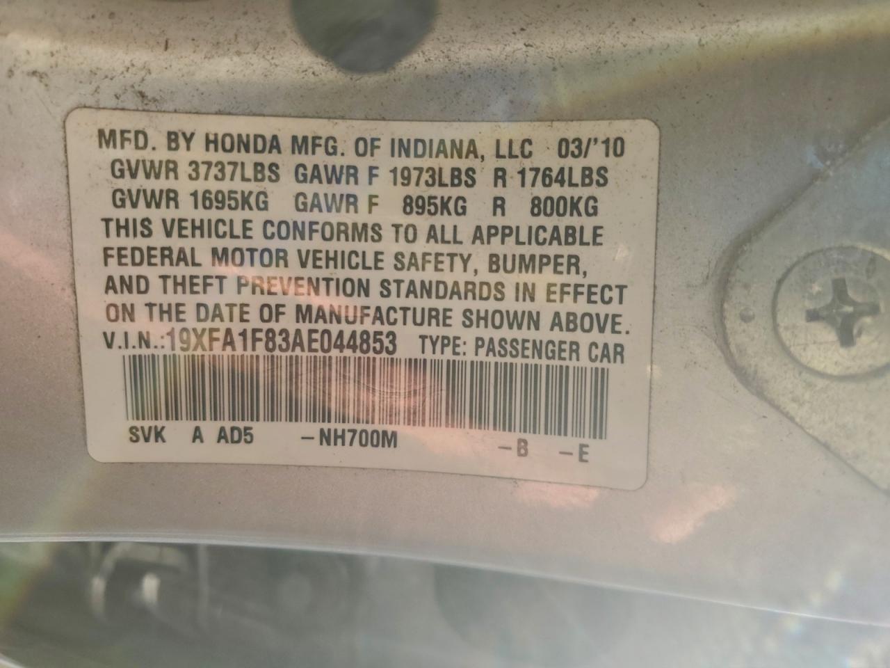 2010 HONDA CIVIC