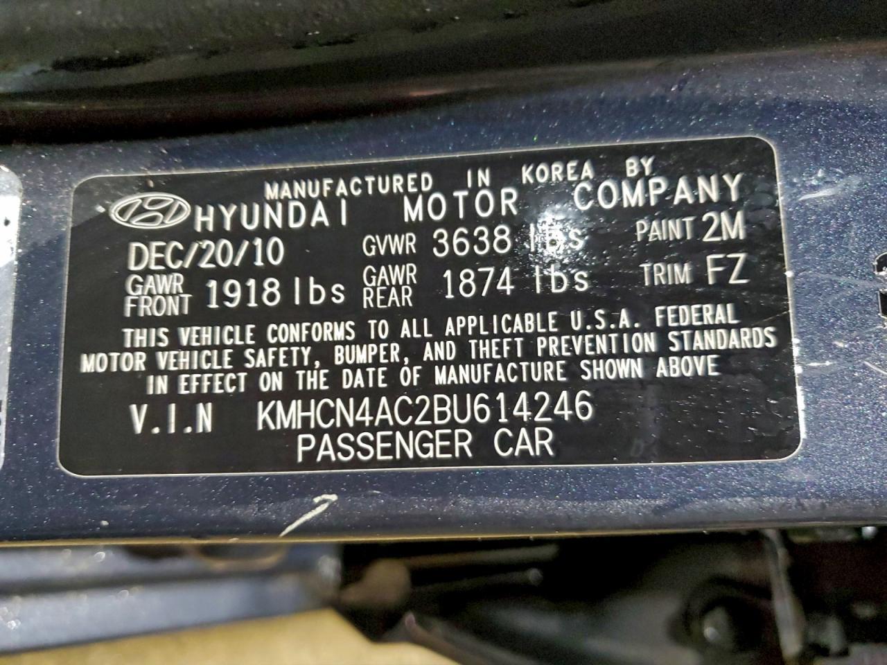 2011 HYUNDAI ACCENT