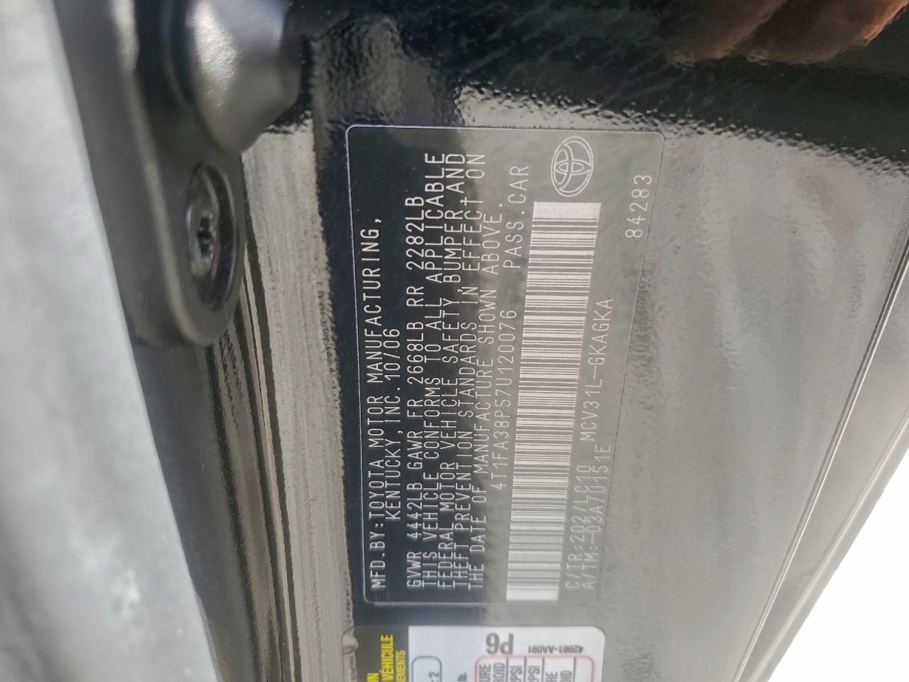 2007 TOYOTA CAMRY