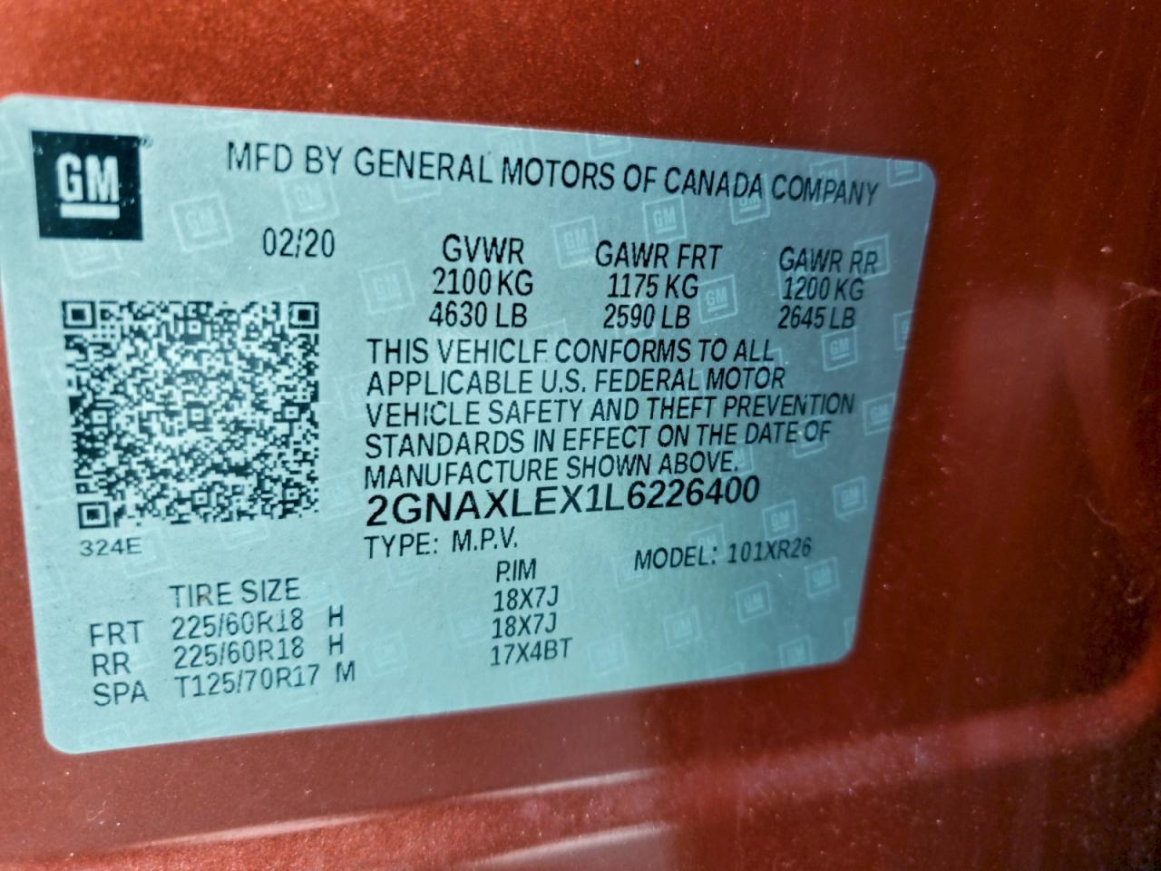 2020 CHEVROLET EQUINOX