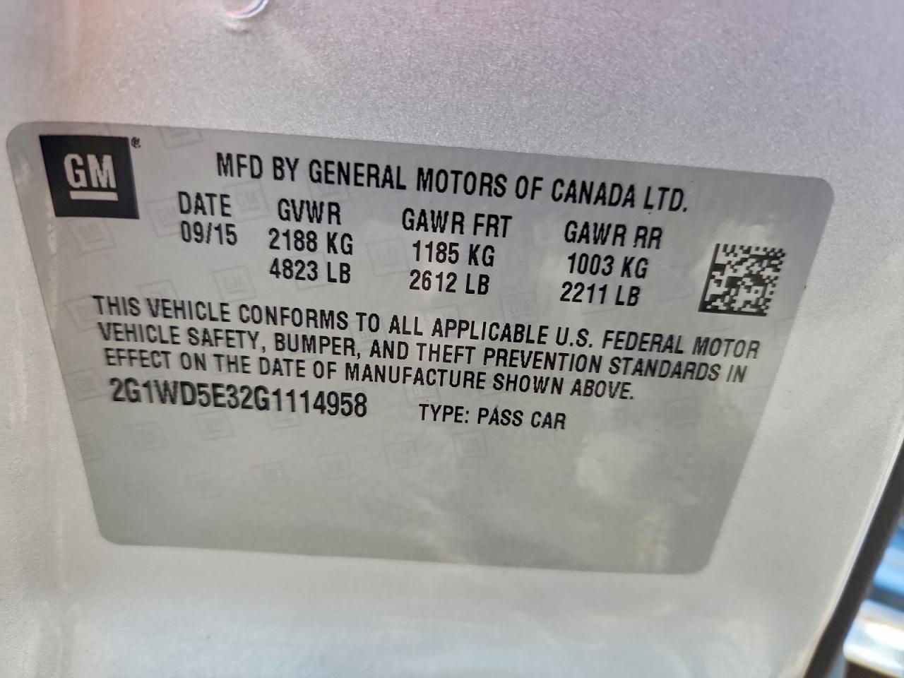 2016 CHEVROLET Impala Limited