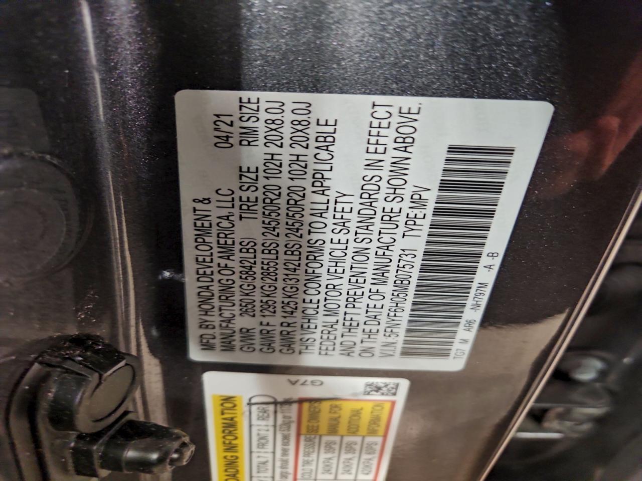 2021 HONDA PILOT