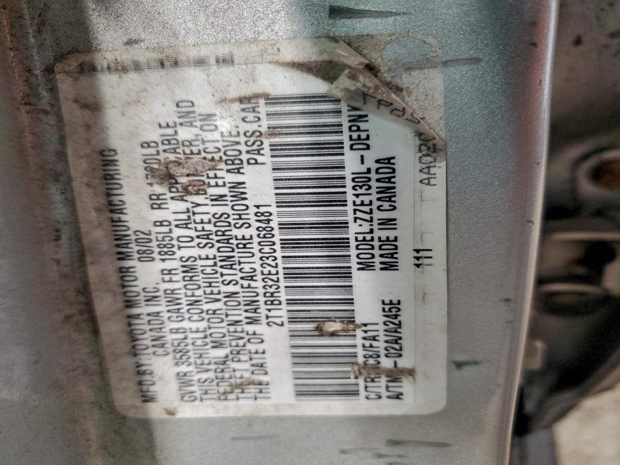 2003 TOYOTA COROLLA