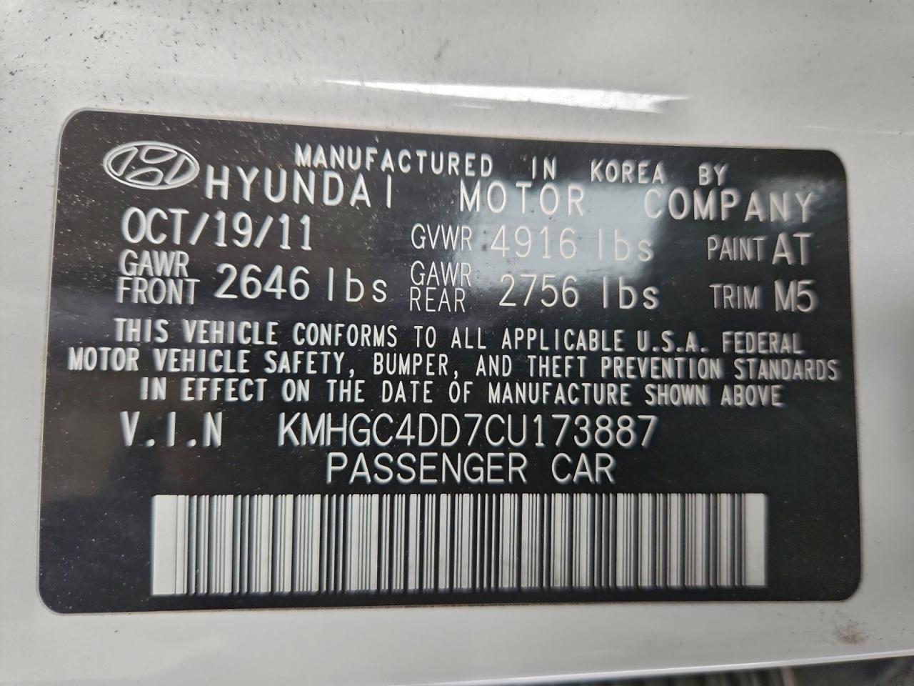 2012 HYUNDAI GENESIS