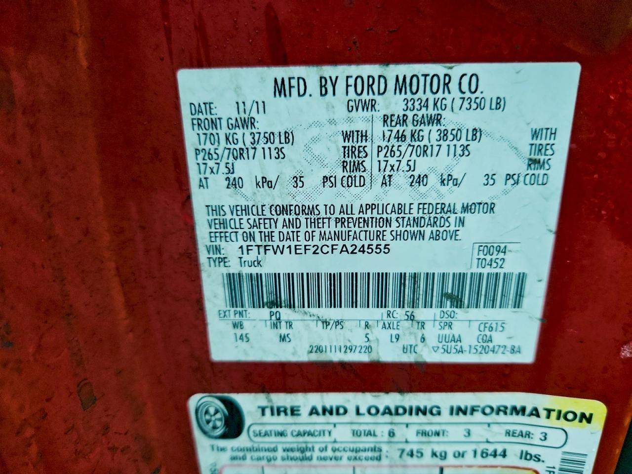2012 FORD F-150
