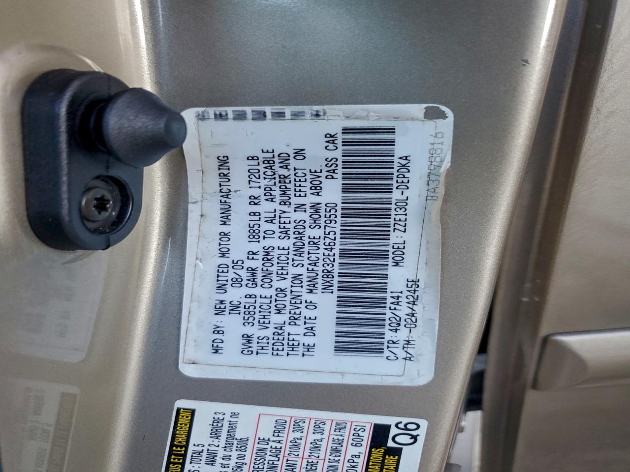 2006 TOYOTA COROLLA
