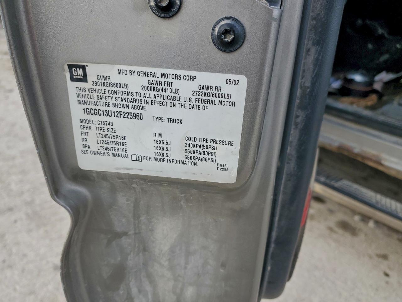 2002 CHEVROLET SILVERADO 1500