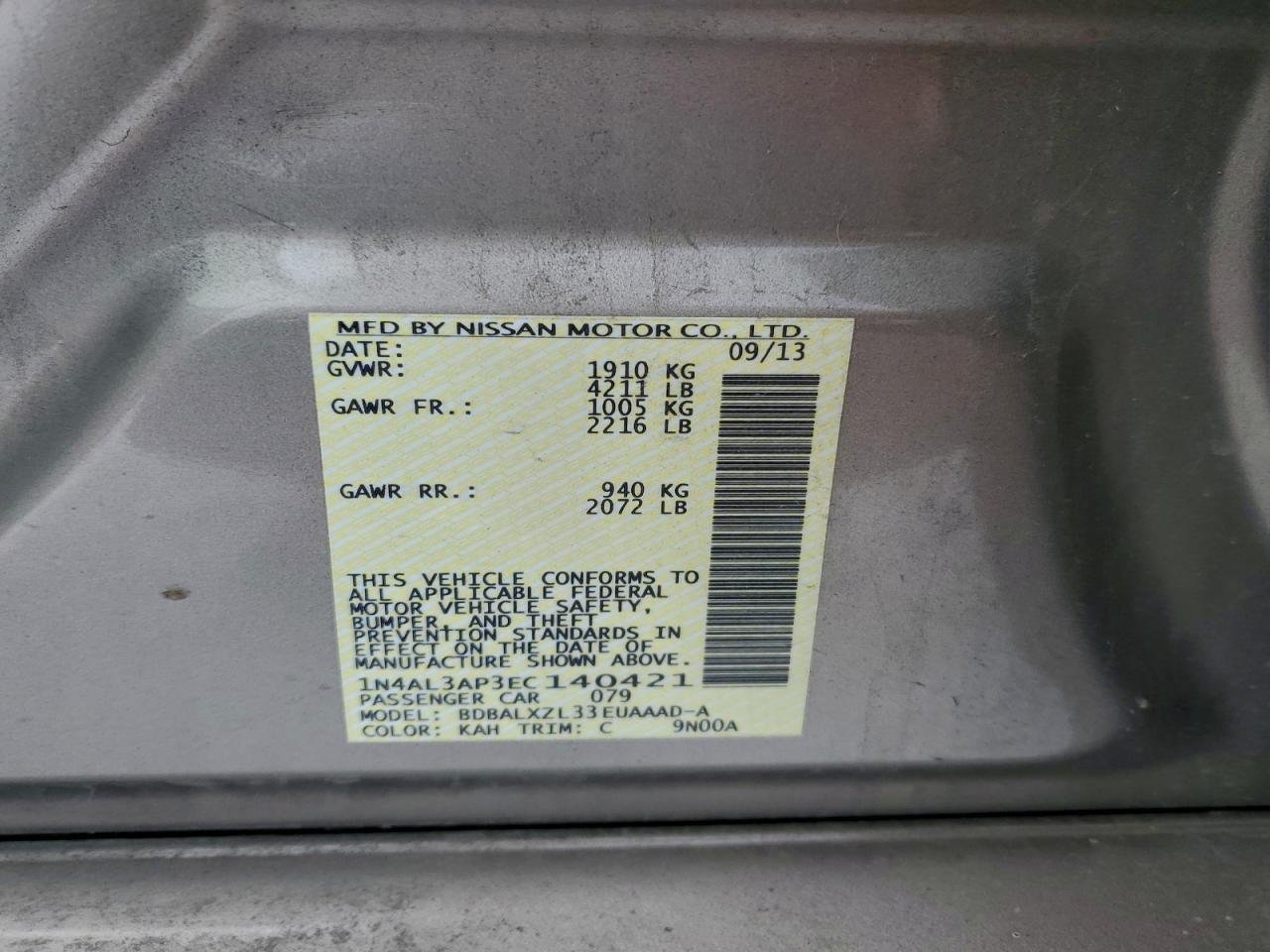 2014 NISSAN ALTIMA
