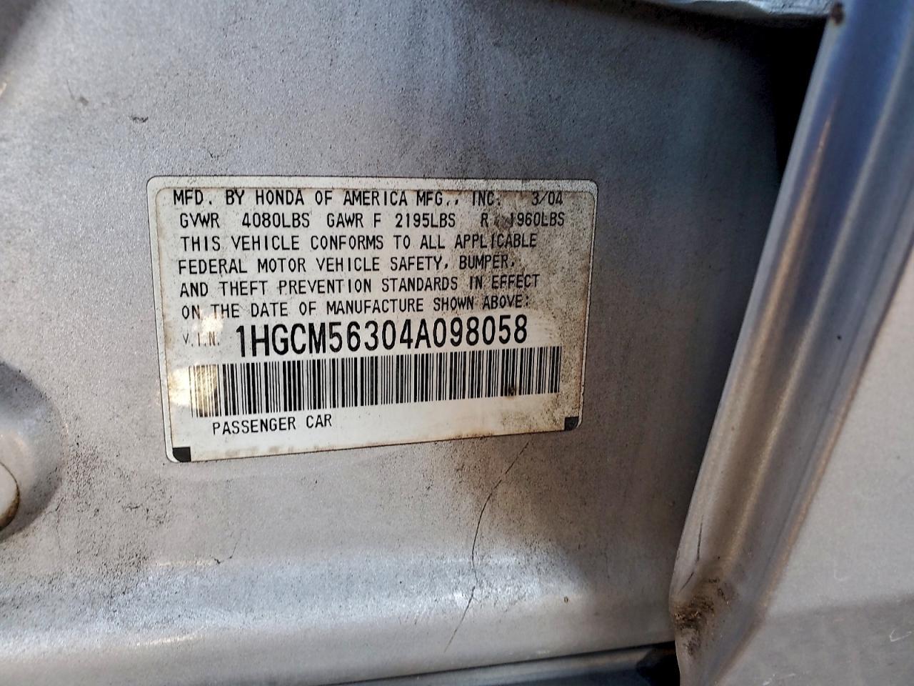 2004 HONDA ACCORD