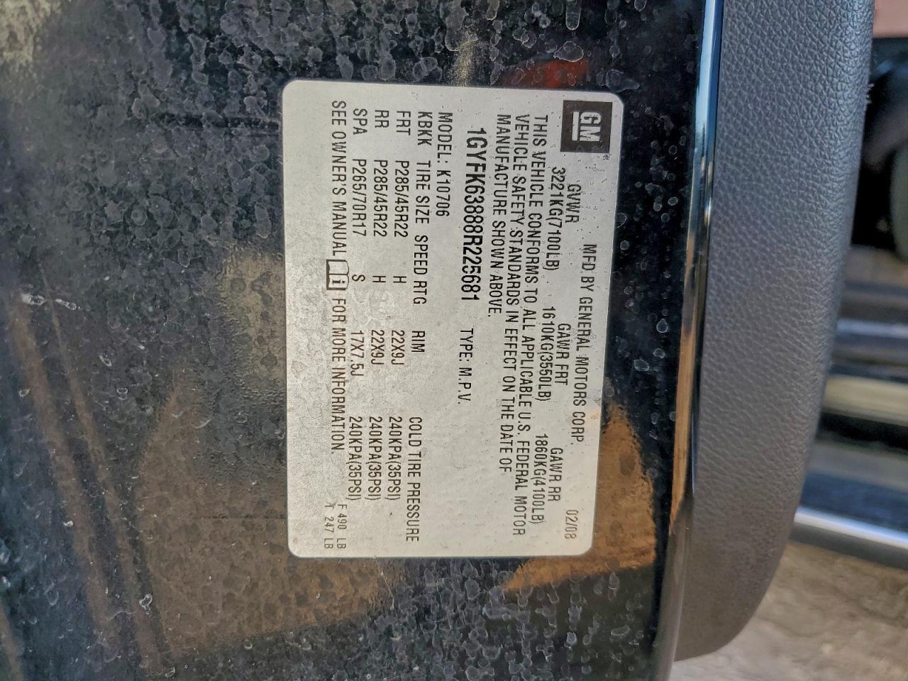 2008 CADILLAC ESCALADE